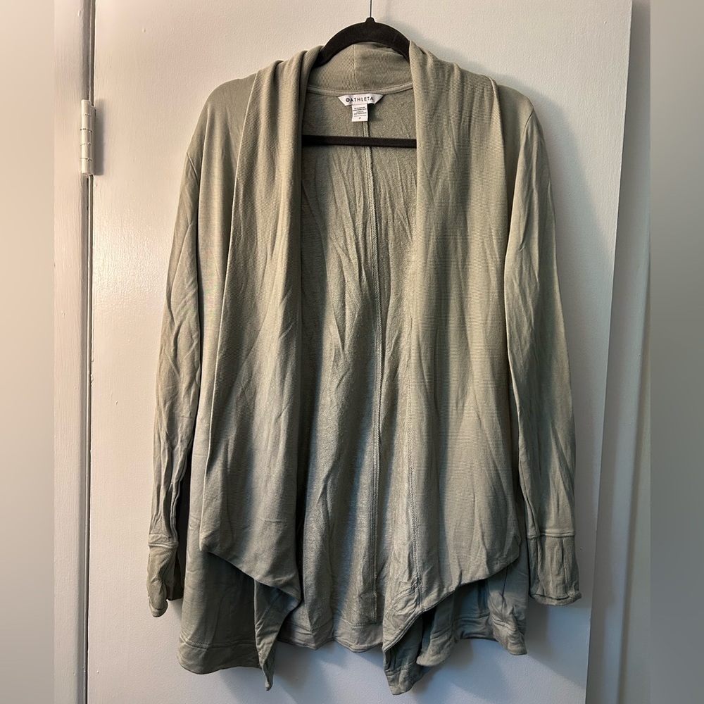 Athleta Sage Green Open Front Cardigan